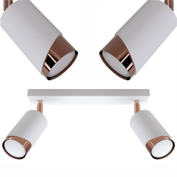 Plafony Bragi biało - miedziane