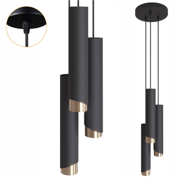 Lampy wiszące Bragi czarno - złote