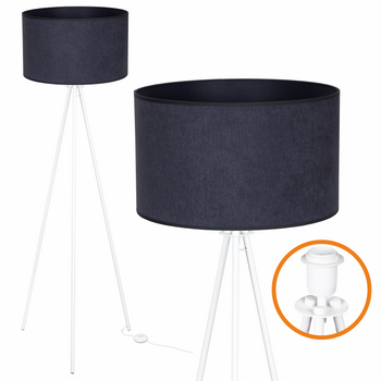 Lampa podłogowa Trigni biała z antracytowym SOFT abażurem