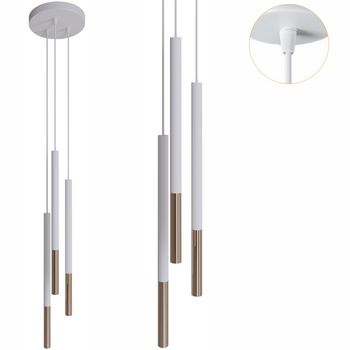 Lampy wiszące Frey biało - złote