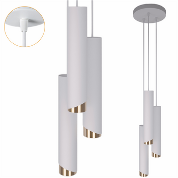 Lampy wiszące Bragi biało - złote