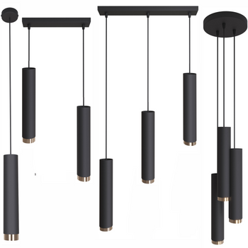 Lampy wiszące Idun czarno - złote