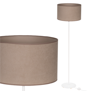 Lampa stojąca Magni Biała z Beżowym Soft abażurem 