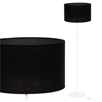 Lampa stojąca Magni Biała z Czarnym abażurem