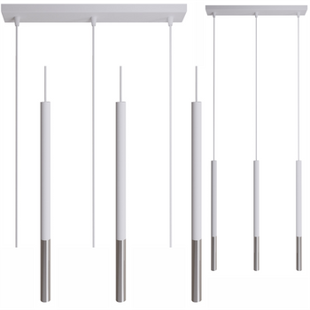 Lampy wiszące Frey biało - srebrne