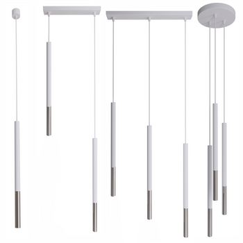 Lampy wiszące Frey biało - srebrne