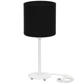 Lampka biurkowa Magni biała z czarnym Vlora abażurem