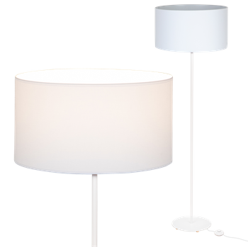 Lampa stojąca Magni Biała z Białym abażurem