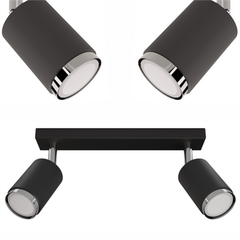 Plafony Idun czarno - srebrne