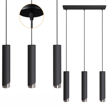 Lampy wiszące Bragi czarno - srebrne