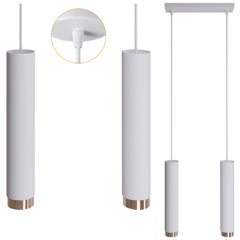 Lampy wiszące Idun biało - złote