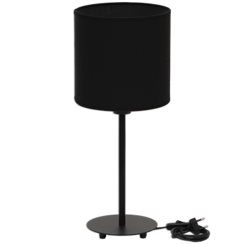 Lampka nocna Magni czarna z czarnym Vlora abażurem