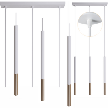 Lampy wiszące Frey biało - złote