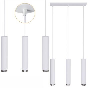 Lampy wiszące Idun biało - srebrne