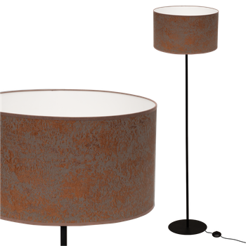 Lampa stojąca Magni Czarna z Brąz Concret abażurem
