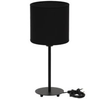 Lampka nocna Magni czarna z czarnym Vlora abażurem