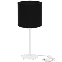Lampka biurkowa Magni biała z czarnym Vlora abażurem