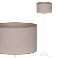 Lampa stojąca Magni Biała z Jasno beżowym Soft abażurem 