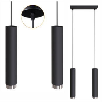 Lampy wiszące Idun czarno - srebrne