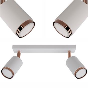 Plafony Idun biało - miedziane