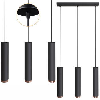 Lampy wiszące Idun czarno - miedziane
