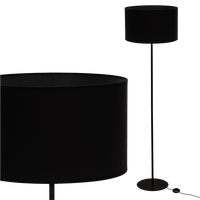 Lampa stojąca Magni Czarna z Czarnym Vlora abażurem