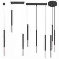 Lampy wiszące Frey czarno - srebrne