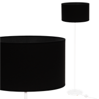 Lampa stojąca Magni Biała z Czarnym Vlora abażurem