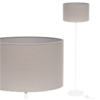 Lampa stojąca Magni Biała z Szary Vlora abażurem