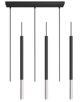 Lampy wiszące Frey czarno - srebrne